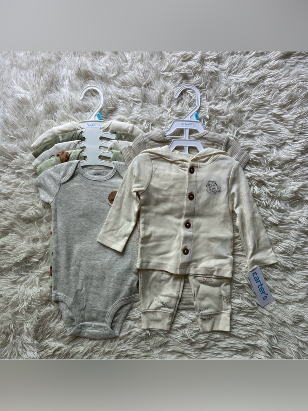 Carter’s Baby 6M 8pc Clothing Lot Bodysuits Pants Long Sleeve Neutral New
